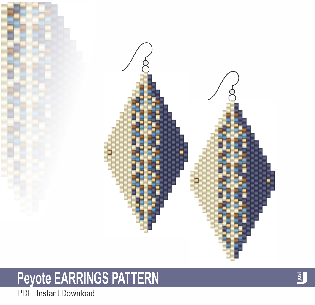 Peyote Earrings Pattern - JJ-PE-3020A - Just Jewelry